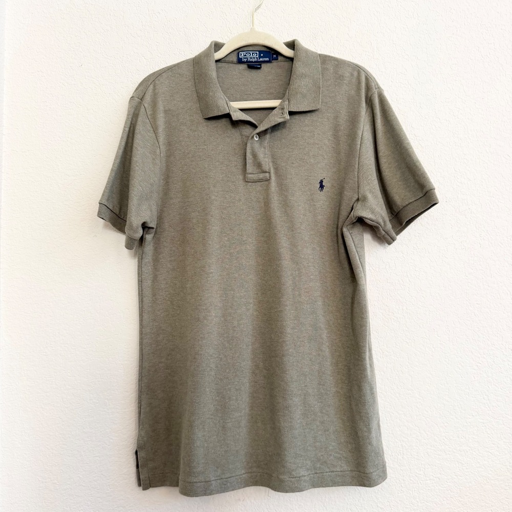 Polo Ralph Lauren Mens Medium Olive Green Short Sleeve Cotton Polo Shirt